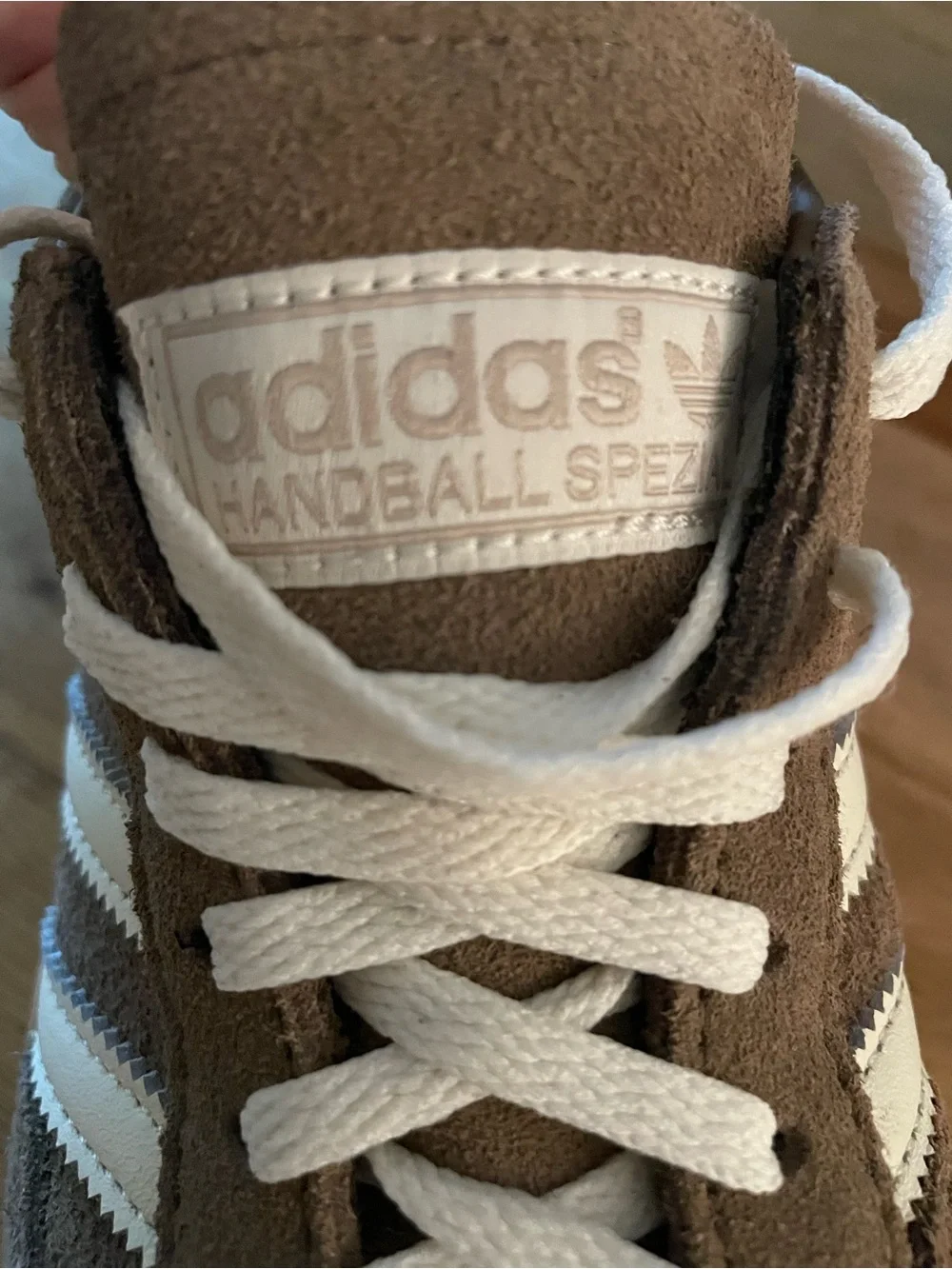 adidas Handball Spezial Sneakers in Brown and White Suede